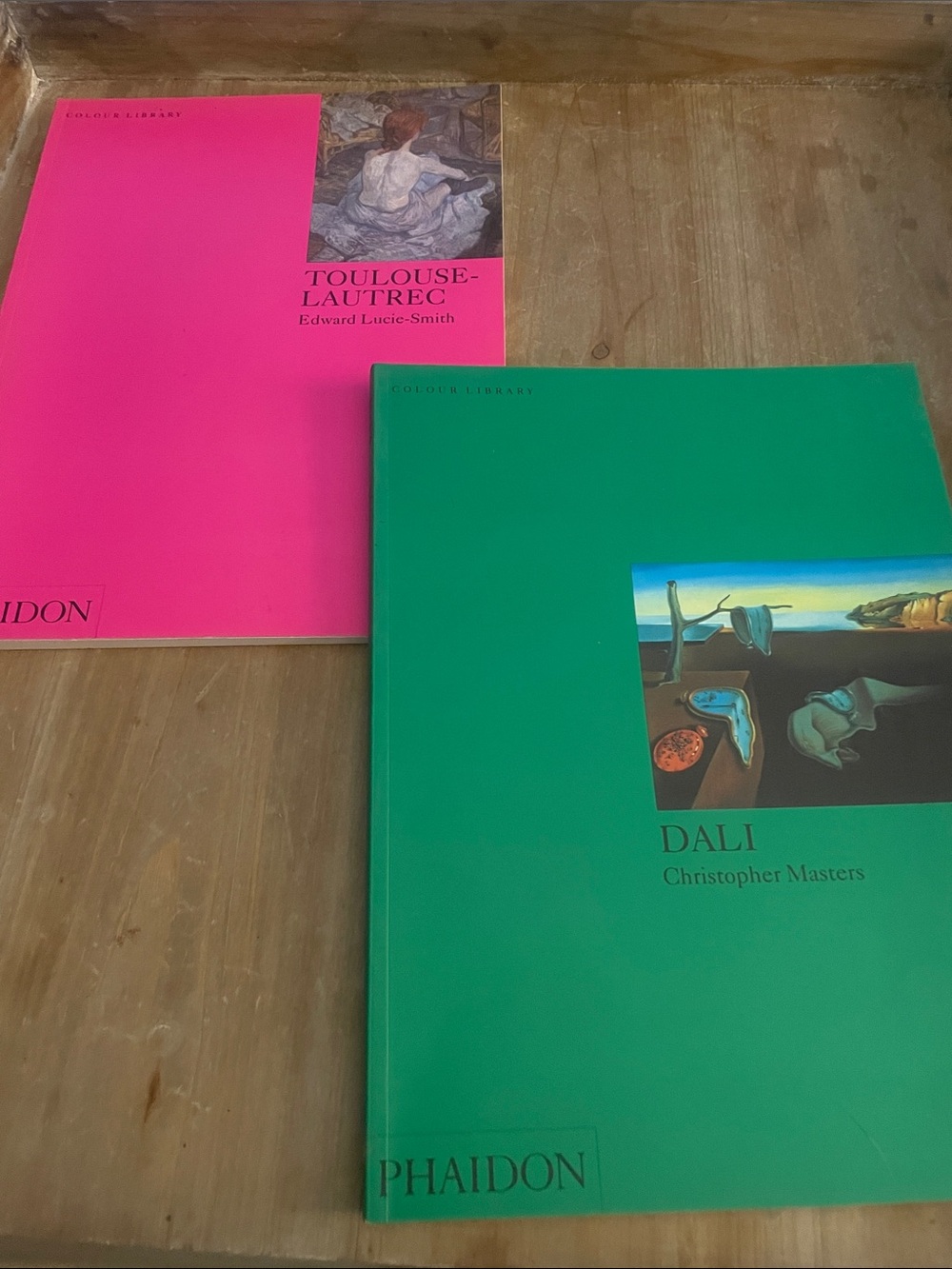 Phaidon Dali & Toulouse-Lautrec Books — Green & Hot Pink Covers